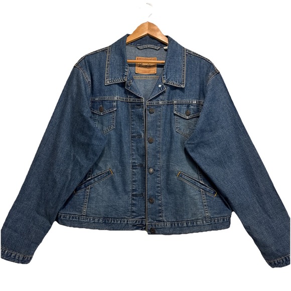 Levi Strauss Signature Other - Levi‎ Strauss Signature Denim Trucker Jacket Kids XL 16/18 Blue Stretch Cotton